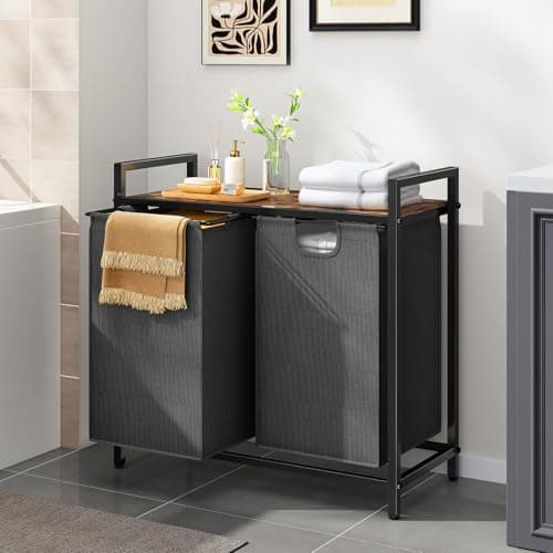 2x11.8 Gallon Laundry Hamper with Topsort Shelf