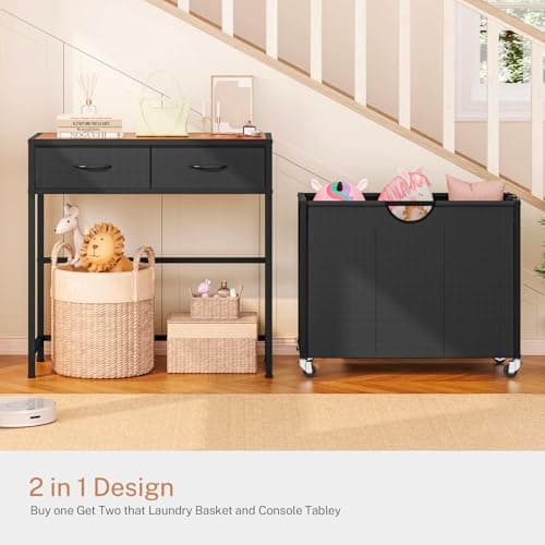 Laundry Sorter with Wheels and Drawers for Easy Organization in Laundry Room, Bathroom, Bedroom