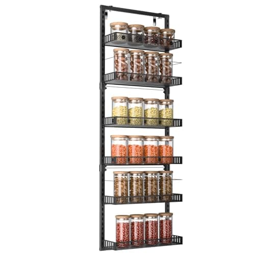 Heavy-Duty Wall Mount Spice Rack 6 Tier Wire Basket Kitchen & Bathroom Organizer 50" H