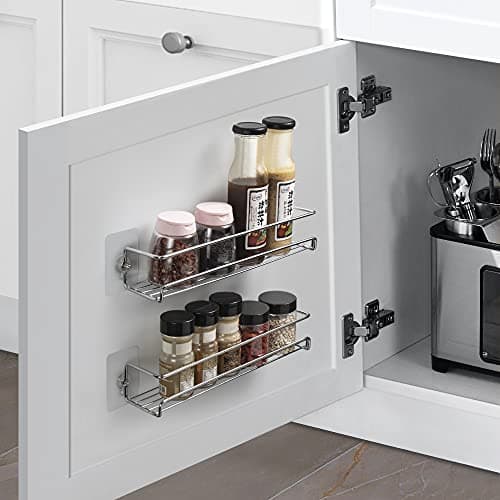 Lonian 2-Tier Spice Rack Storage for Kitchen Cabinets and Pantry Doors