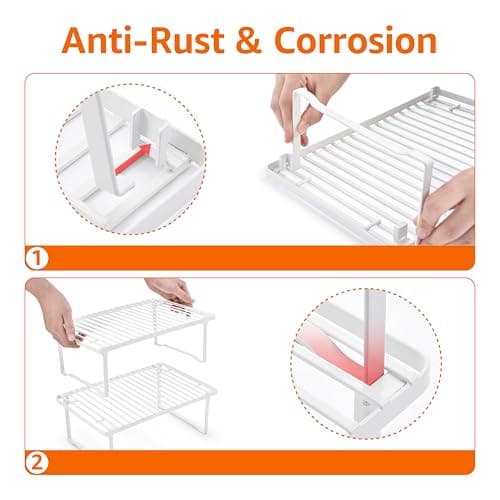 Amazon Basics Stackable Metal Kitchen Shelves - White