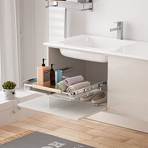 Under Sink Storage Basket Organizer Kitchen Bathroom Wardrobe, Opening Size 16.1-26.3