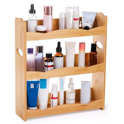 Jucoan 3-Tier Bamboo Spice Rack, Wall Mount Countertop Organizer