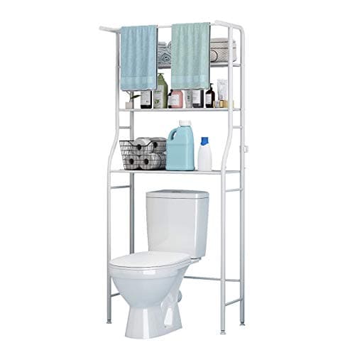 UDEAR 3-Shelf Over-The-Toilet Rack, Black: Corner Storage Space Saver
