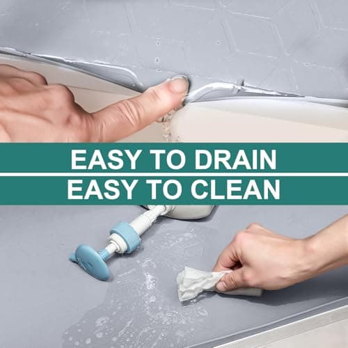 Waterproof Silicone Mat for Under Sink Kitchen & Laundry Cabinets Light Grey