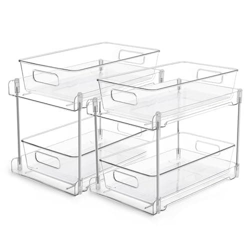 Vtopmart 2-Tier Bathroom Storage Organizer, Clear Under-Sink Vanities & Cabinets