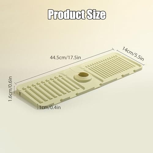 Premium Silicone Kitchen Faucet Mat - Fast Drying Splash Guard (1 Pack, Gray)