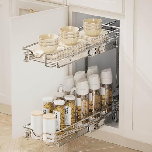 OCG 2-Tier Pull Out Cabinet Organizer for Kitchen Storage