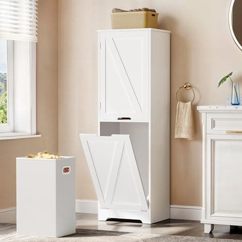 DWVO Tall Laundry Cabinet - 53" Black Storage with Adjustable Shelves