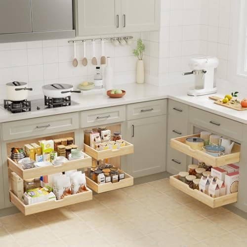 Soft Close Slide Out Drawers for Kitchen Cabinets, 13.5" W x 21" D