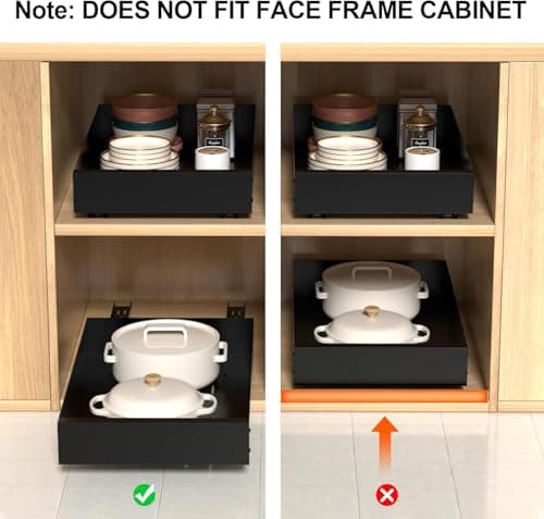 Carbon Steel Kitchen Pull Out Cabinet Organizer with Nano Adhesive Strip