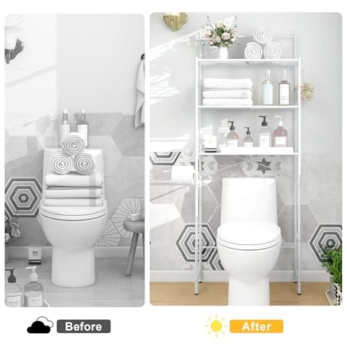 MallBoo White Over-The-Toilet 3-Tier Storage Rack