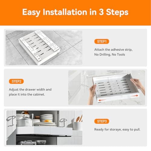 2 Pack Expandable White Pull Out Cabinet Organizers, 12.6''-21'' Width, 21'' Deep, Kitchen & Bathroom Storage