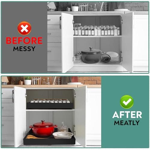 heavy-duty pull-out cabinet organizer for kitchen pantry 21" deep expandable drawers
