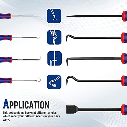 WORKPRO 9-Piece Precision Pick and Hook Set with Scraper, Automotive & Electronic Tools
