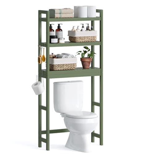 SONGMICS Cloud White 4-Tier Over Toilet Organizer 10.2x24.8x72.8 Inches
