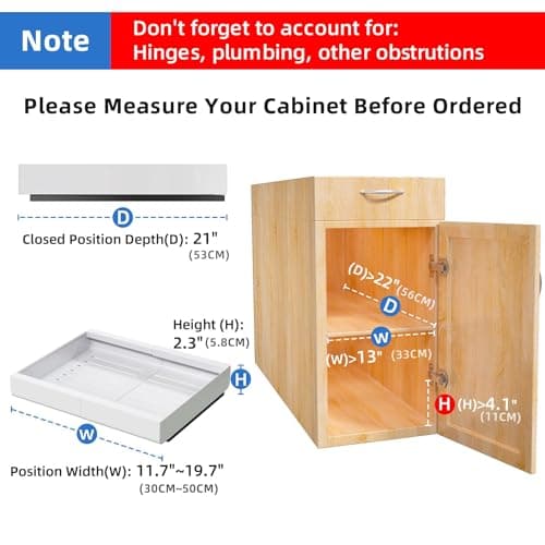1PC Expandable Pull out Cabinet Organizer + 1PC Fixed Cabinet Organizer with Adhesive Nano Film