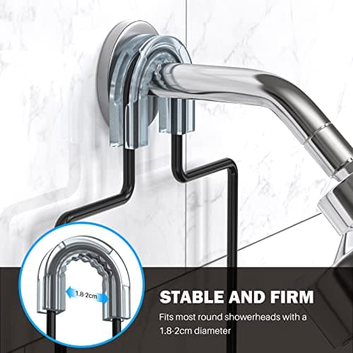 Epicano Anti-Swing Overhead Shower Caddy, Rustproof Hooks, Matte Black