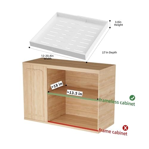 2 Pack Adhesive Pull-Out Cabinet Organizer, 17" Deep, White