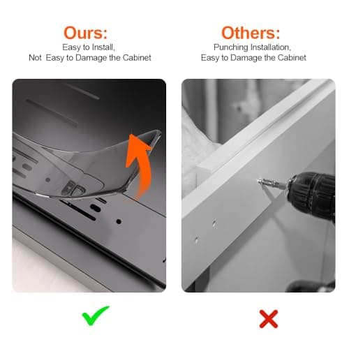 Carbon Steel Kitchen Pull Out Cabinet Organizer with Nano Adhesive Strip