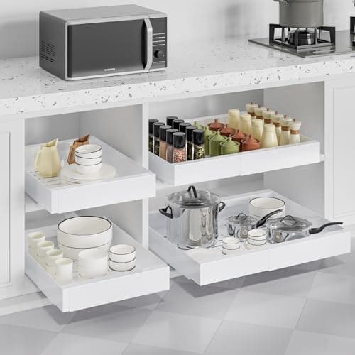 ZGO Expandable Under Cabinet Pan and Pot Organizer, White