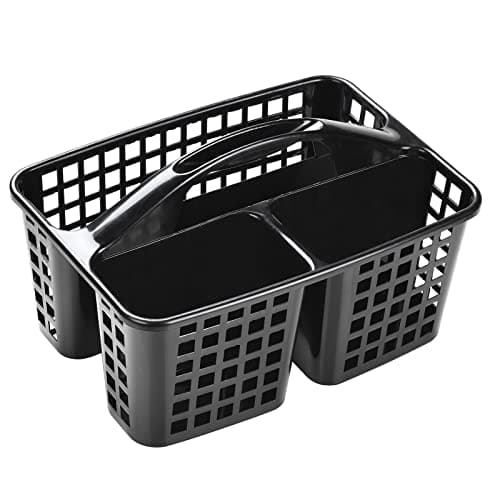 ALINK Black Plastic Shower Storage Caddy with Compartments