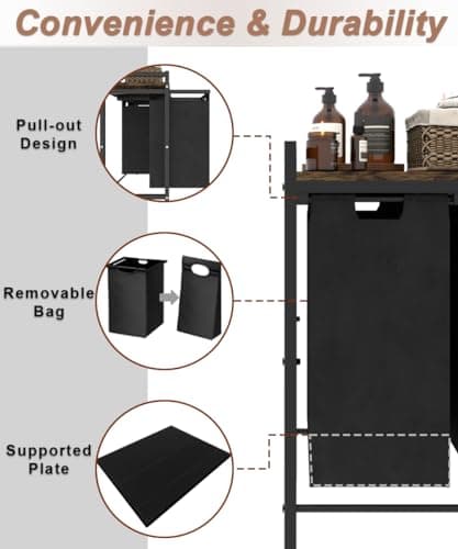 Large Laundry Hamper with Sorter Bags, Freestanding Clothes Organizer