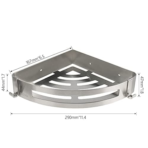 NearMoon No Drill 304 Stainless Steel Shower Organizer 2 Hook Pack