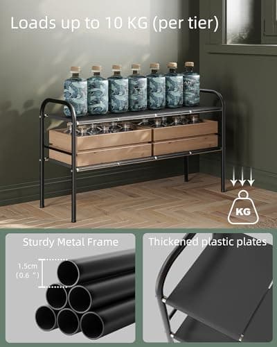 NETEL 2-Tier Expandable Under Sink Organizer, Cupboard Storage with 8 Panels, Kitchen & Bathroom