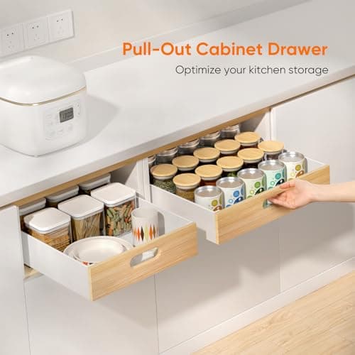 Metal Slide Out Drawer for Cabinet, XX-Large, 2 PCS Kitchen, Pantry & Office Organizer