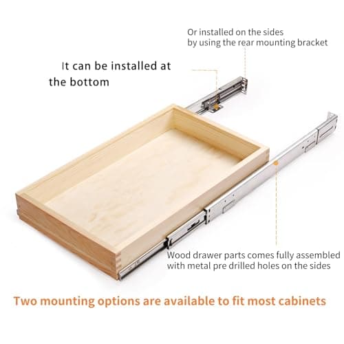 20" W x 21" D Soft Close Wood Drawer Organizer, Finished Bottom and Sides