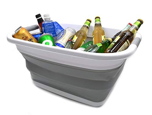 Sammart 2-Pack 31L Collapsible Laundry Basket - Pop-Up Storage - Water Capacity 23L (2, Grey)