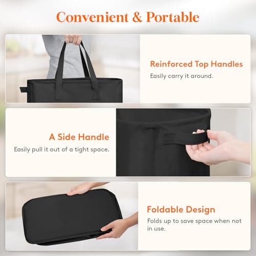 Lifewit 2-Pack 50L Slim Laundry Hamper, Black Collapsible Bin for Bathroom Dorm Room