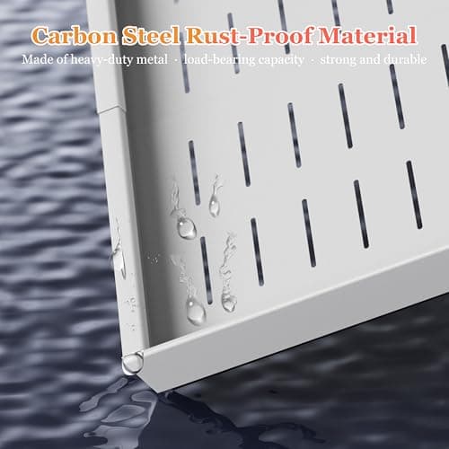 Expandable Cabinet Organizer (12.1"-20.4") - Adhesive Nano Film, White, 1 Pack