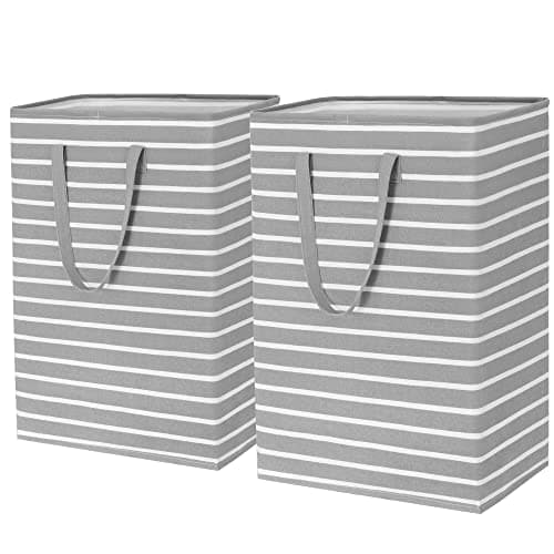 Goodpick 90L Large Tall Laundry Basket Organizer 2-Pack Storage Baskets for Dirty Clothes & Baby Laundry in Grey