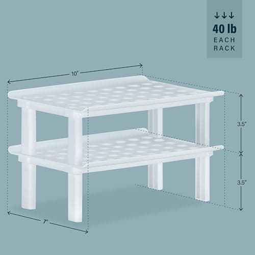 DecorRack White Plastic Counter and Cabinet Shelves 10x7x3.5 (Set of 2)
