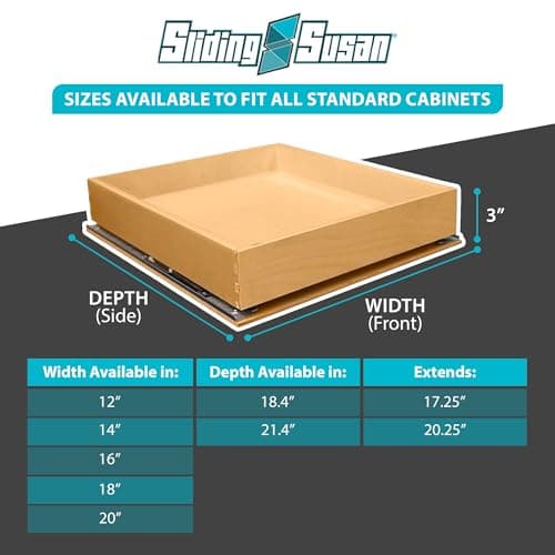 GlideSoft Close 9 Ply Birch Drawer Organizer, 14" x 21.4" Kitchen, Pantry, & More