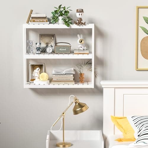 Domax 3-Tier Bamboo Wall Mount Toilet Organizer, White