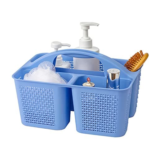 UUJOLY Black Portable Shower Caddy with Compartments for Bathroom and Kitchen