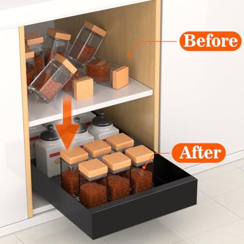 Carbon Steel Kitchen Pull Out Cabinet Organizer with Nano Adhesive Strip