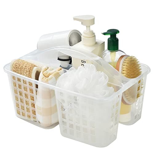 ALINK Black Plastic Shower Storage Caddy with Compartments
