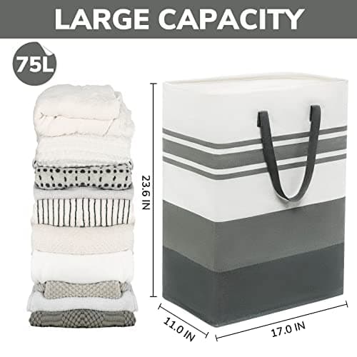 Goodpick 2-Pack 75L Tall Laundry Hamper Organizer, Grey