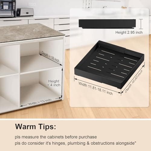 Adhesive Slide Out Drawers for Cabinets - Pantry, Bathroom, Kitchen (Not for Lips/Edge)