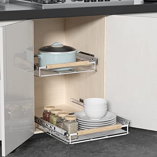 Under Sink Storage Basket Organizer Kitchen Bathroom Wardrobe, Opening Size 16.1-26.3