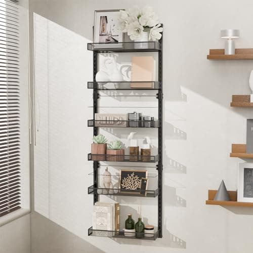 Heavy-Duty Wall Mount Spice Rack 6 Tier Wire Basket Kitchen & Bathroom Organizer 50" H