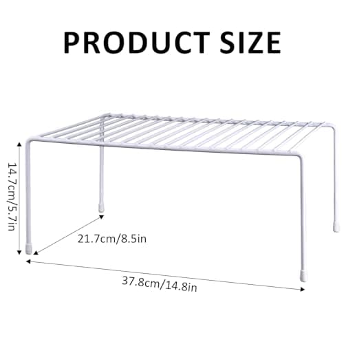 4-Pack White Medium Kitchen Organizer Rack, Spice & Pantry Storage