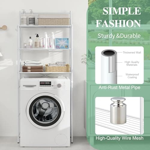 MallBoo White Over-The-Toilet 3-Tier Storage Rack