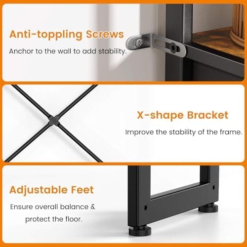 Luxspire 5-Tier Over Toilet Organizer, Brown + Black