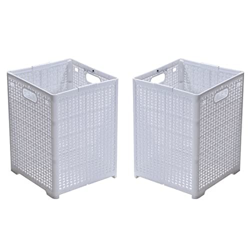 42L Black Foldable Plastic Laundry Hamper - Pack of 2