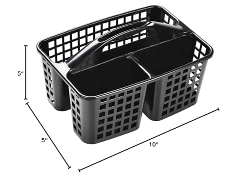 ALINK Black Plastic Shower Storage Caddy with Compartments